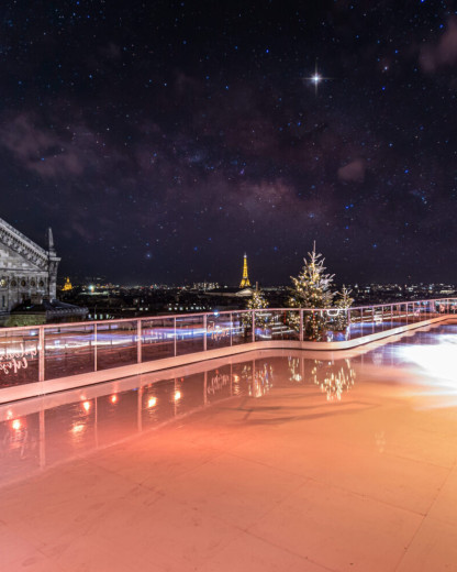 La patinoire des Galeries Lafayette revient sur son rooftop et c’est tout simplement magique !